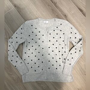 🌸3 for 20$🌸 Old Navy Grey Cardigan with Black Polka Dots Size L